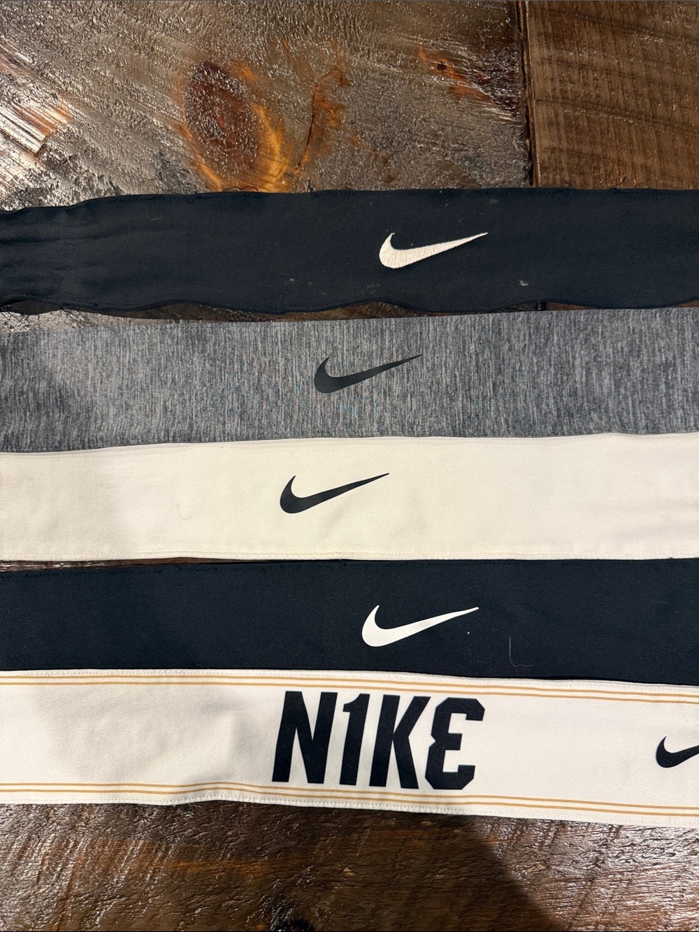 Nike Kids Headbands Set - Black, Gray, White, Cream